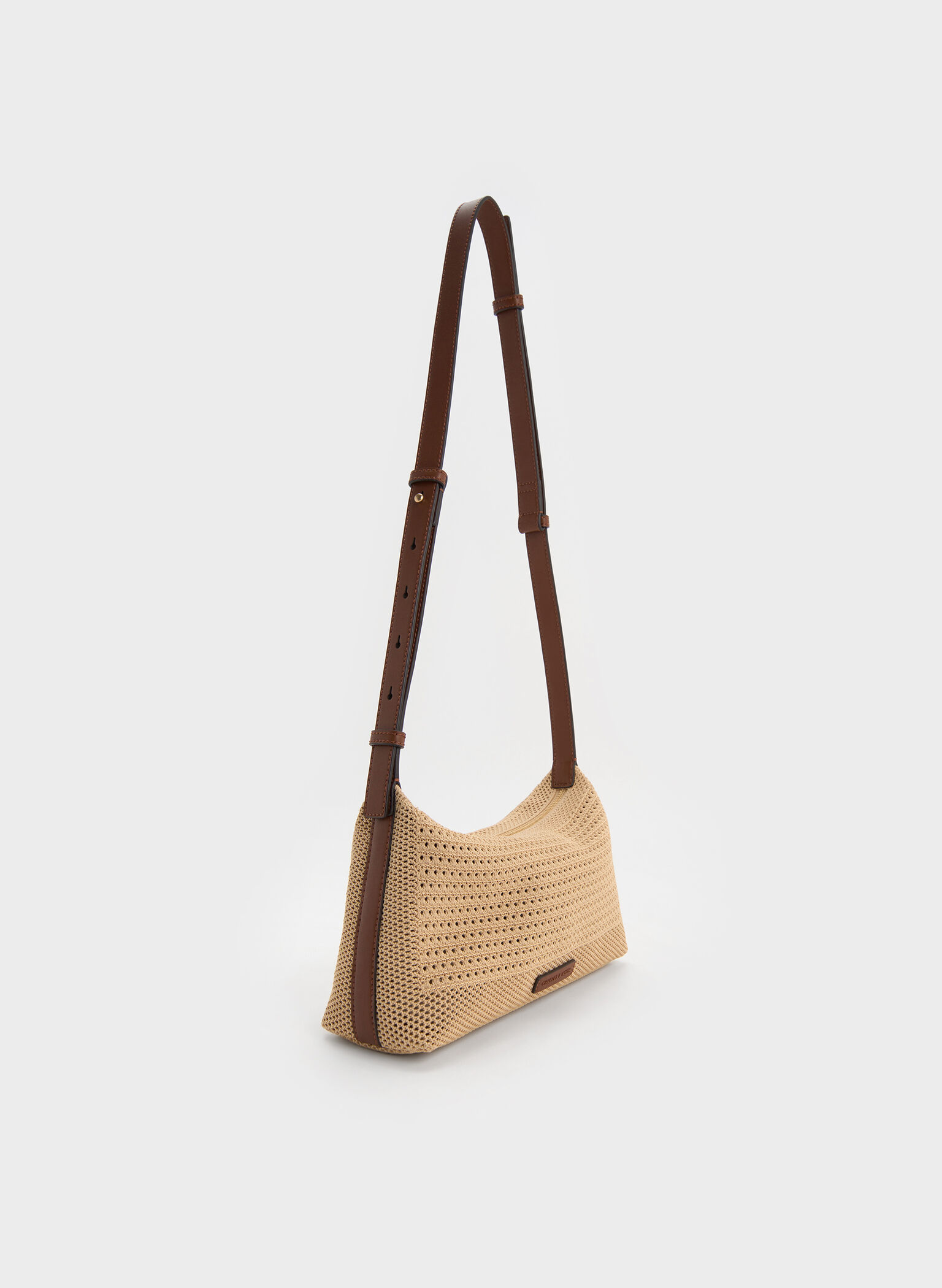 Ida Knitted Shoulder Bag, Beige, hi-res