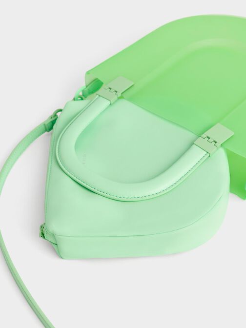 Curved Tote Bag, Green, hi-res