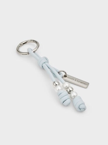 Beaded Cord Knot Charm, Sea Salt Blue, hi-res