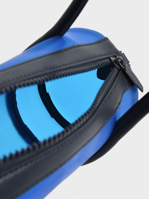 Double Handle Hobo Bag, Blue, hi-res