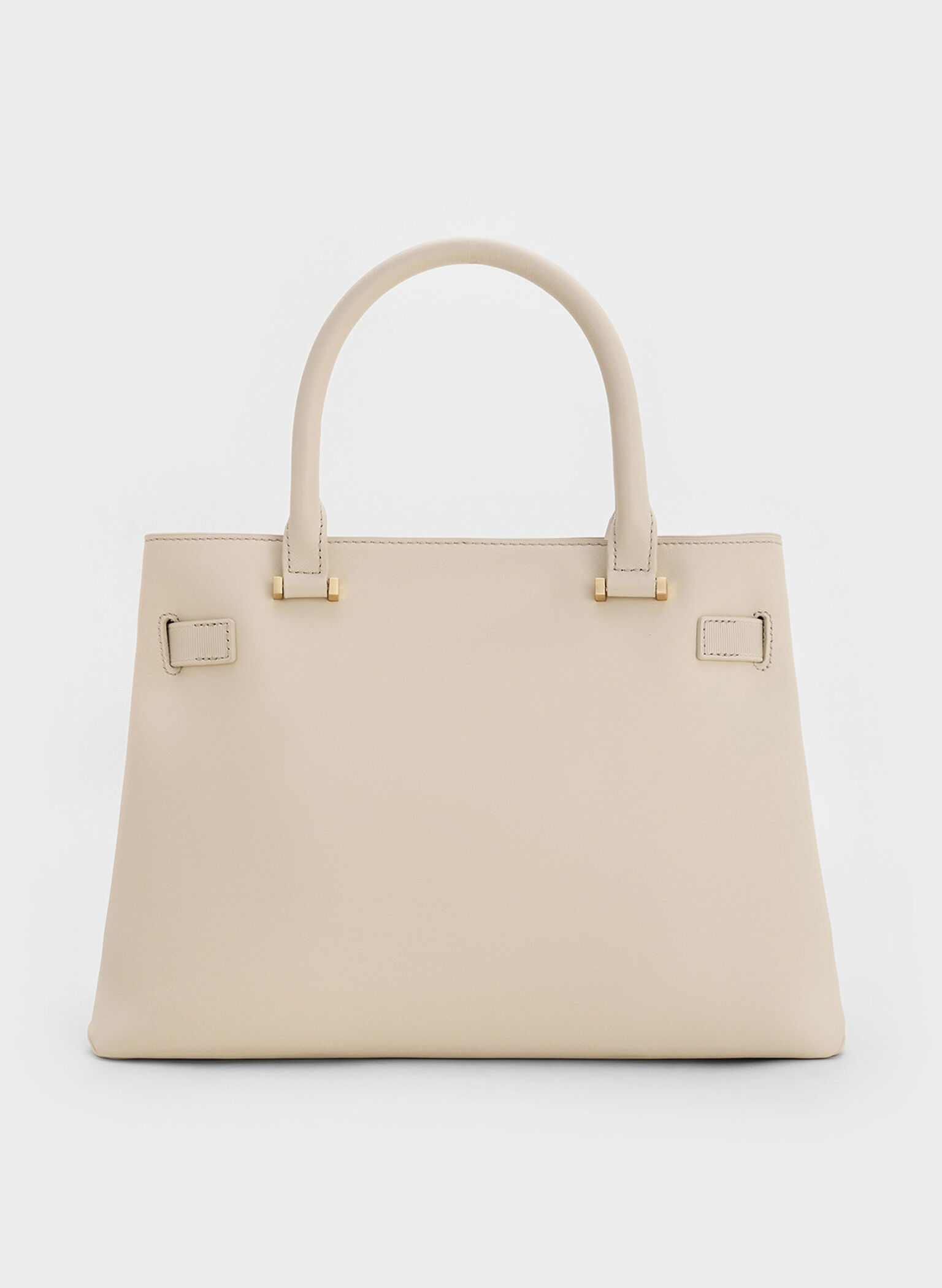 Voyager Leather Belted Trapeze Tote Bag, Chalk, hi-res