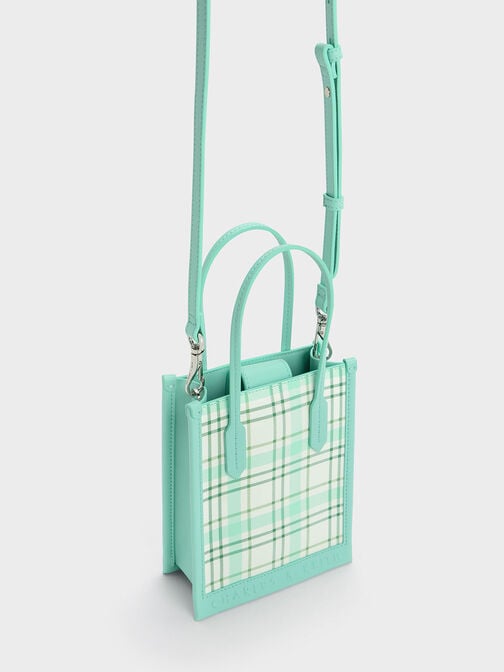 Checkered Geometric Tote Bag, Multi, hi-res