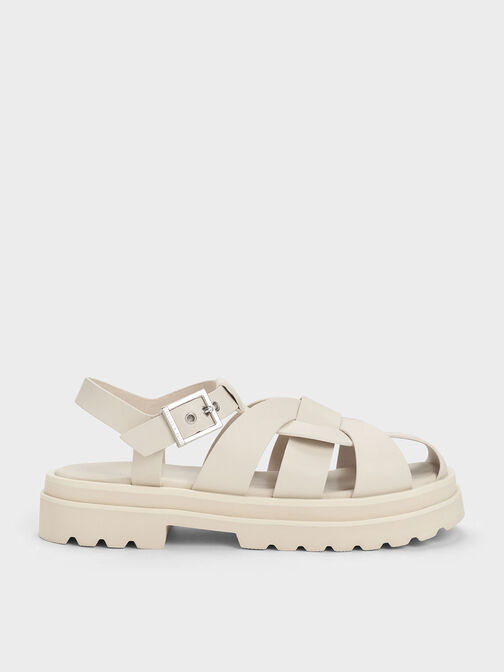 Sandalias de gladiador Nell, Blanco tiza, hi-res