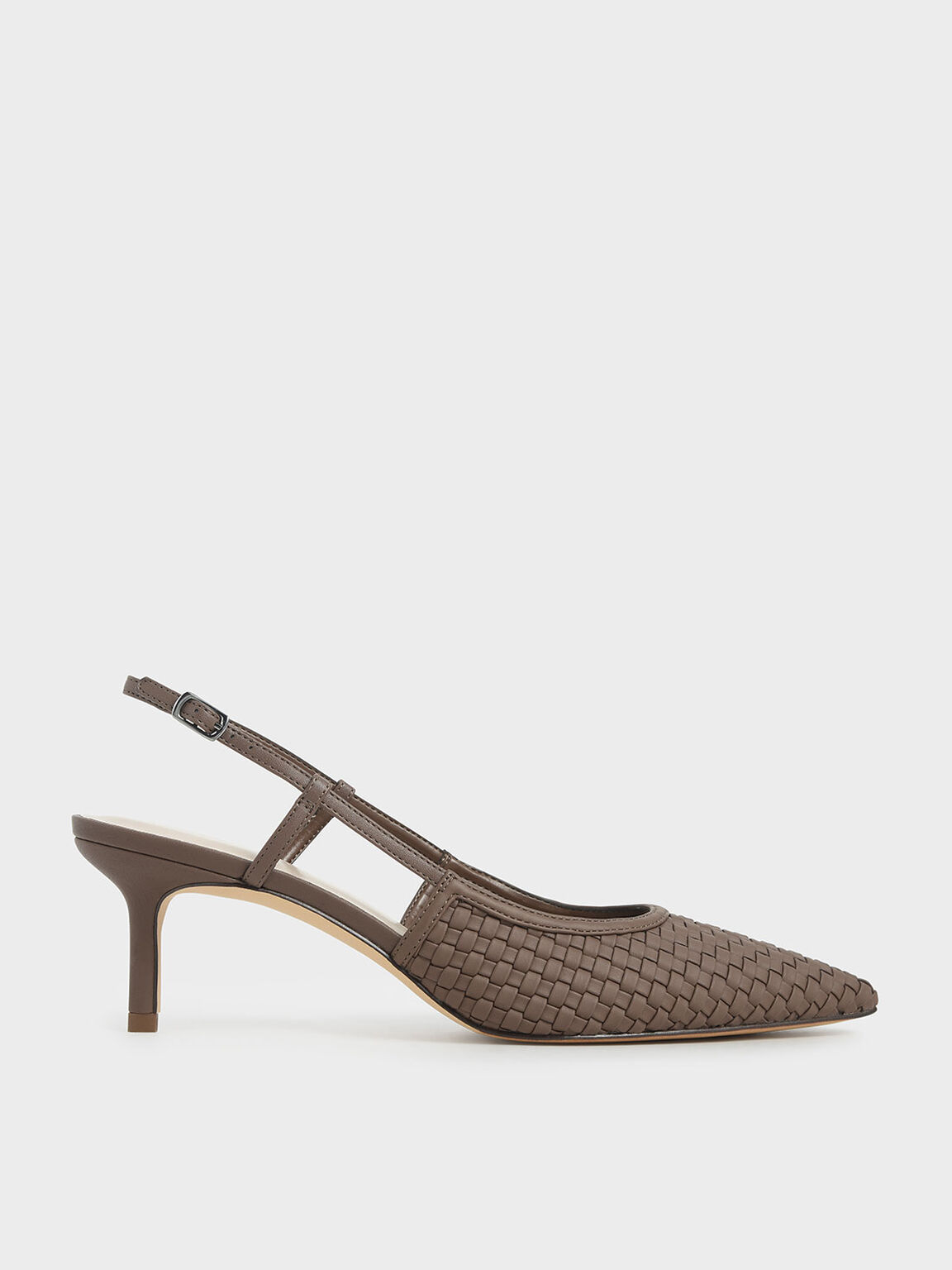 Zapatos destalonados tejidos, Marrón, hi-res