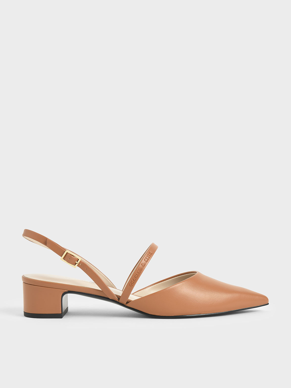 Brown Slingback Heeled Mary Janes 