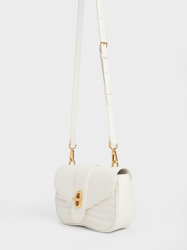 White Aubrielle Panelled Crossbody Bag - CHARLES & KEITH US