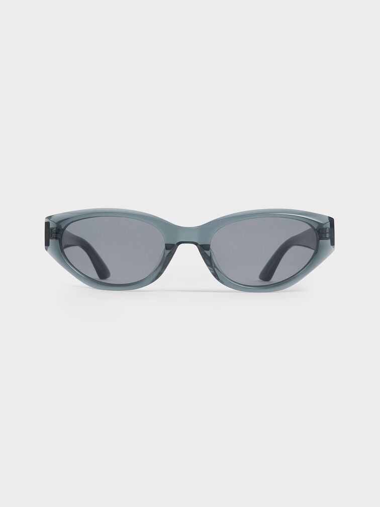 Bijou Recycled Acetate Cateye Sunglasses, Teal, hi-res