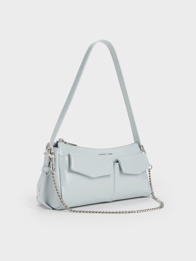 Rachel Front-Pocket Chain Shoulder Bag, Sea Salt Blue, hi-res
