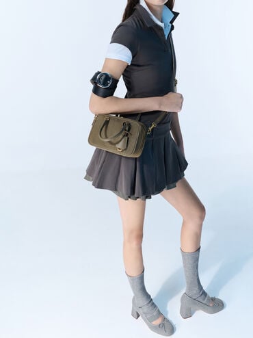 Sianna 燈芯絨托特包, 深橄欖綠, hi-res