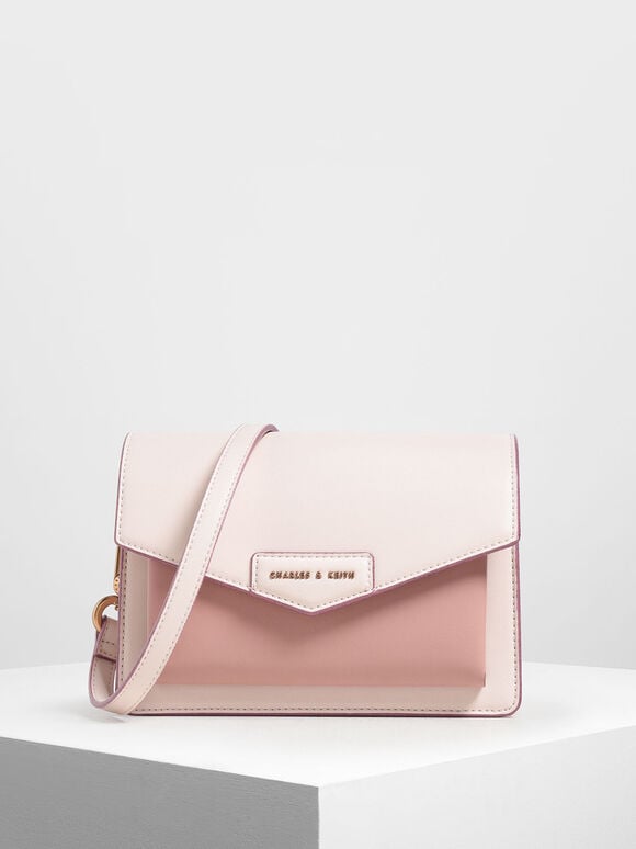 Front Flap Crossbody Bag, Light Pink, hi-res