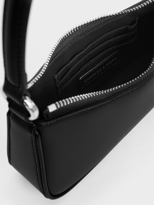 Curved Shoulder Bag, Noir, hi-res