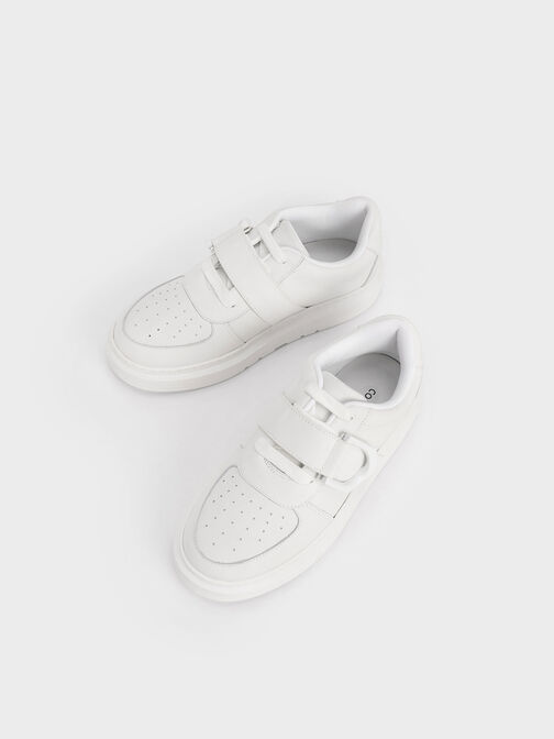 Gabine Leather Low-Top Sneakers, White, hi-res