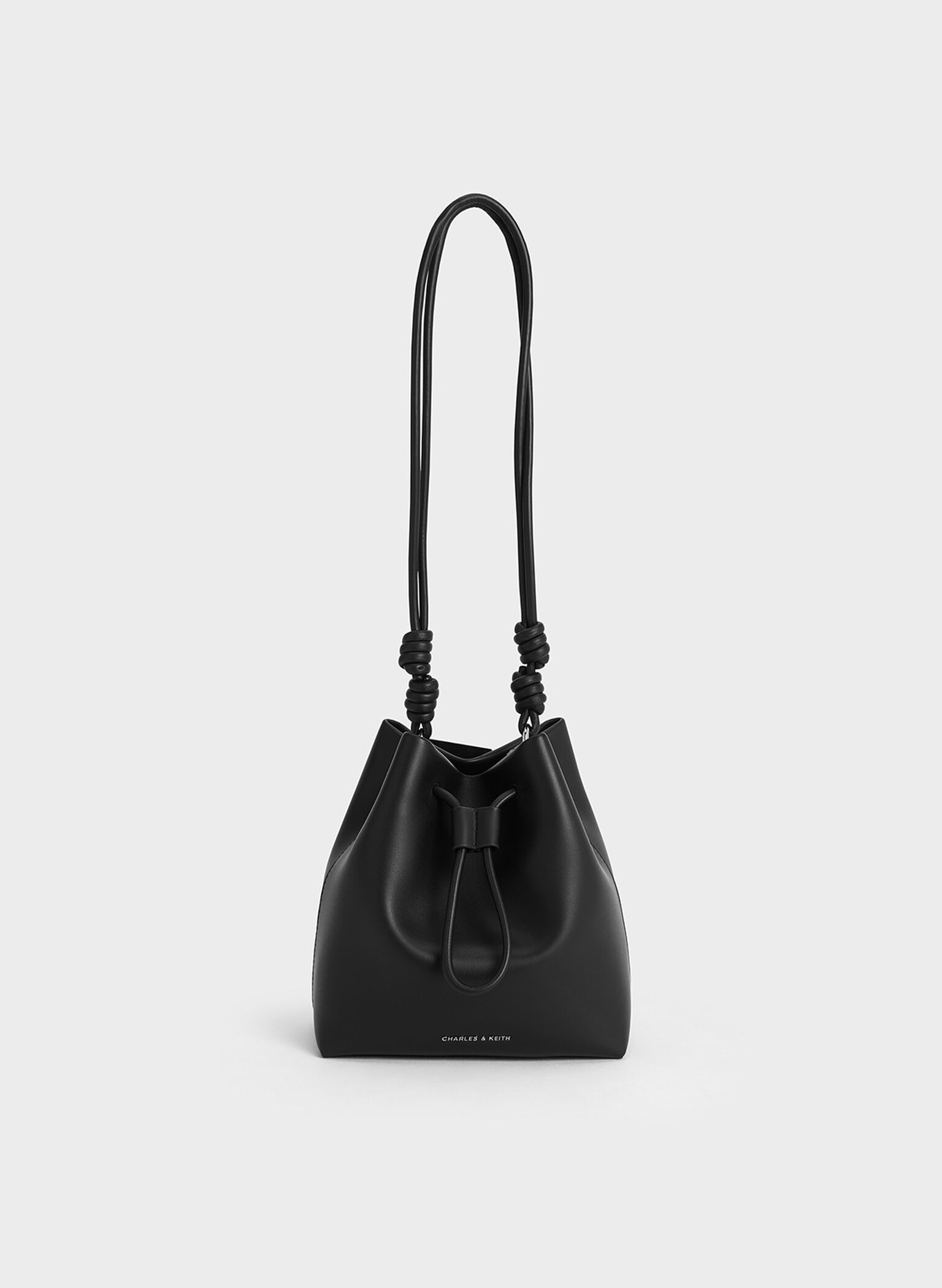 Leia Knotted Bucket Bag, Noir, hi-res