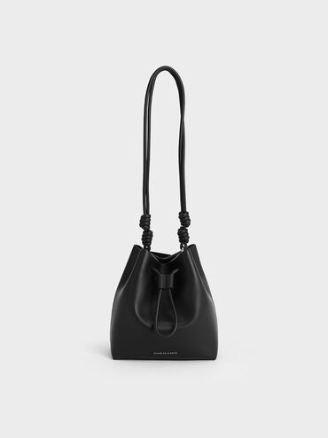 Bolso bombonera Leia con nudos, Noir, hi-res