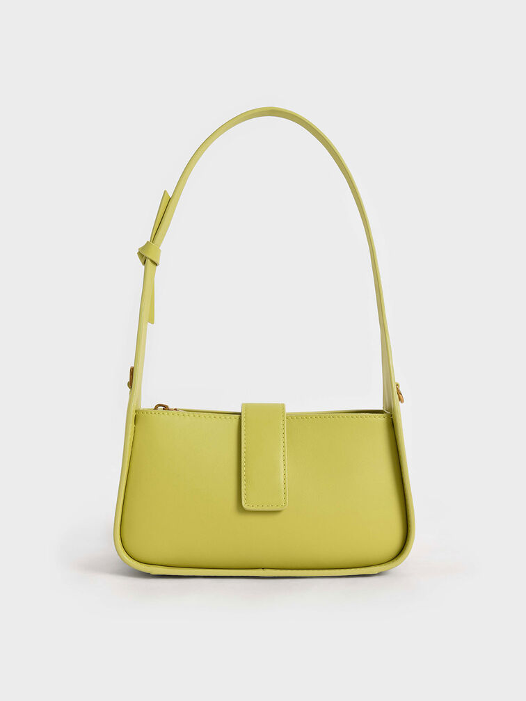 Leather Chain-Link Bag, Green, hi-res