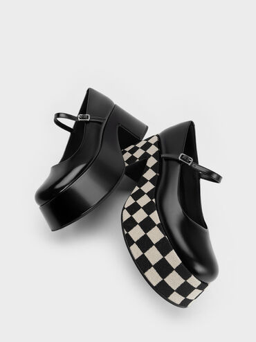 Rubina Checkered Platform Mary Janes, Multi, hi-res
