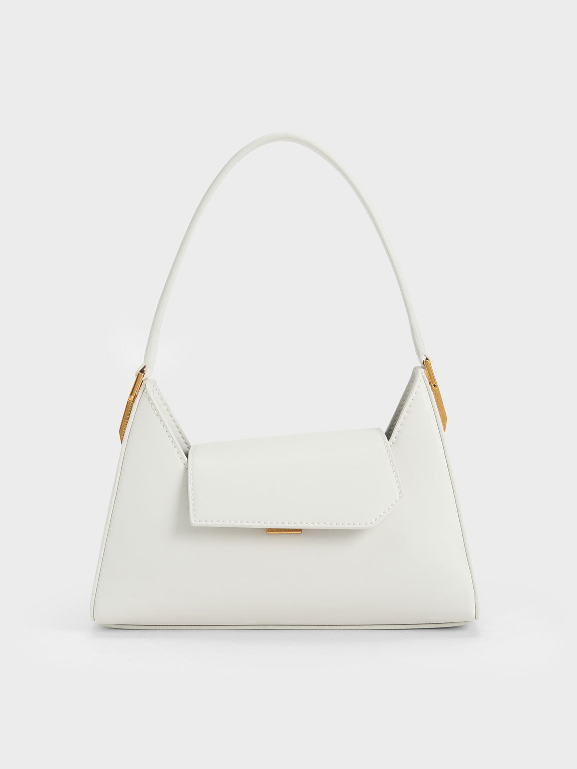 Front Flap Trapeze Shoulder Bag, Chalk, hi-res