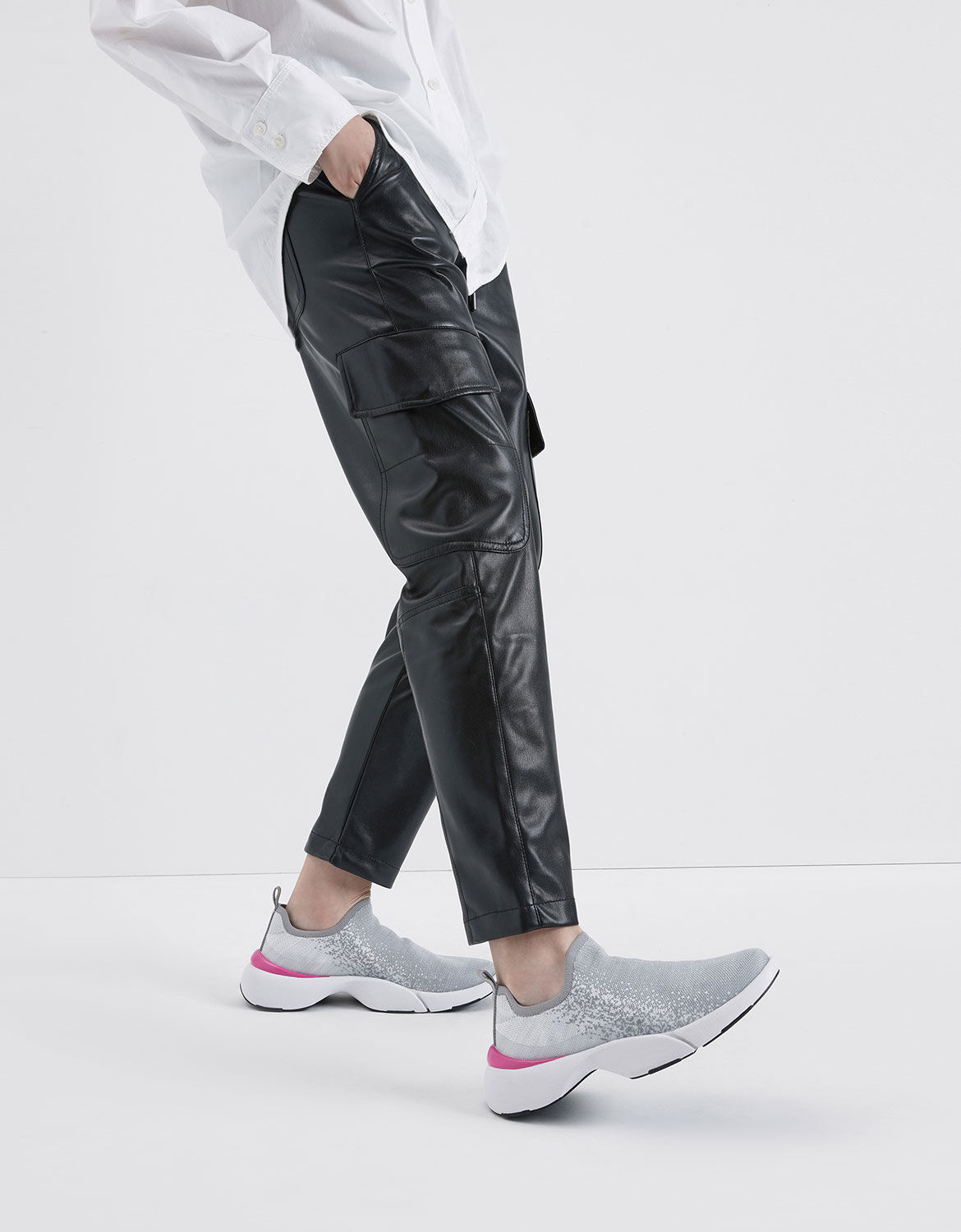 light gray slip on sneakers