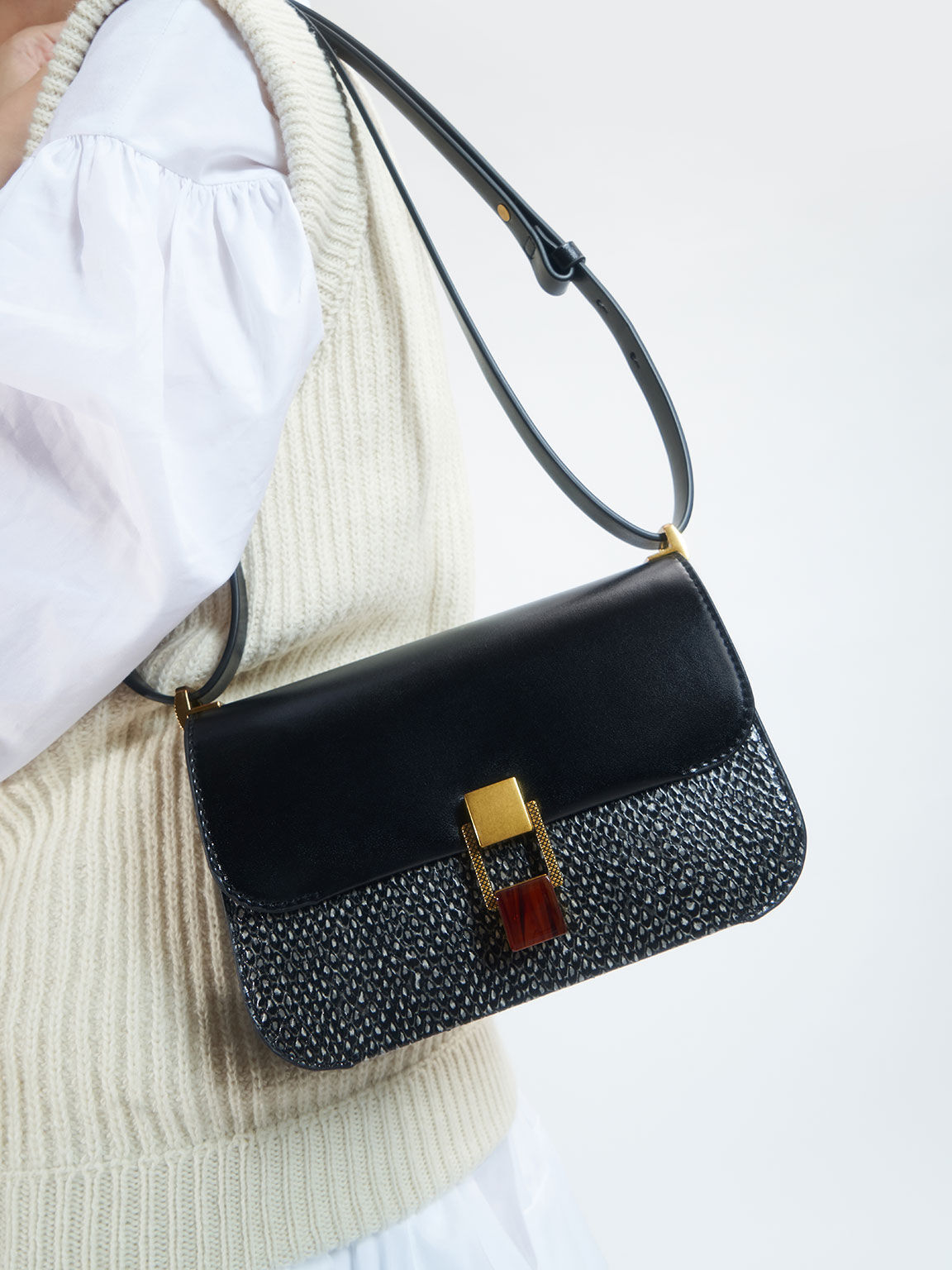 black snake print handbag
