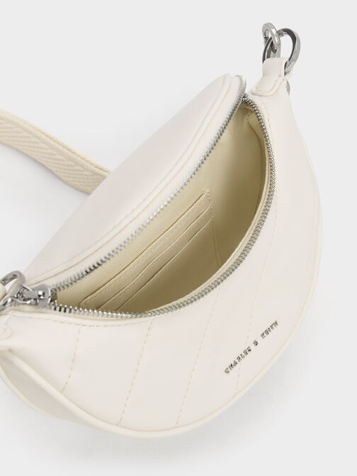 Philomena Half-Moon Crossbody Bag, Cream, hi-res