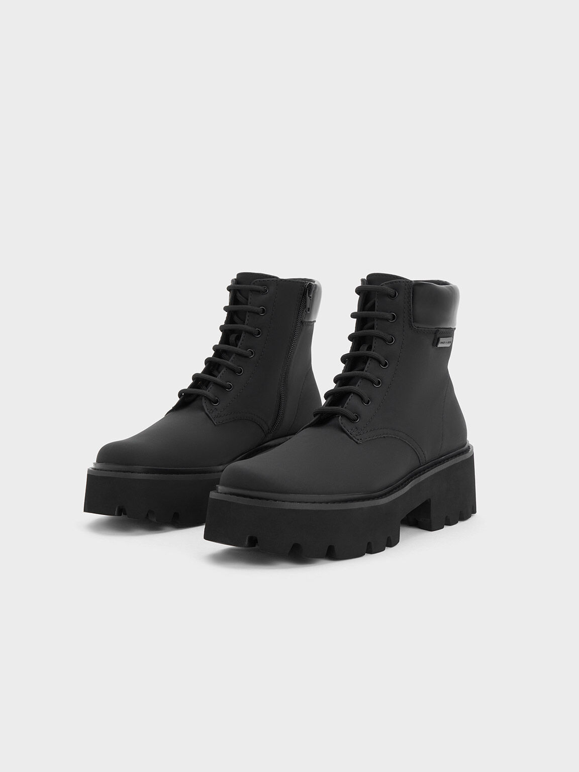 Ripley Ridged Sole Ankle Boots Black