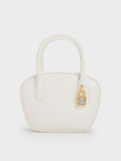 Suki Padlock Tote Bag, White, hi-res