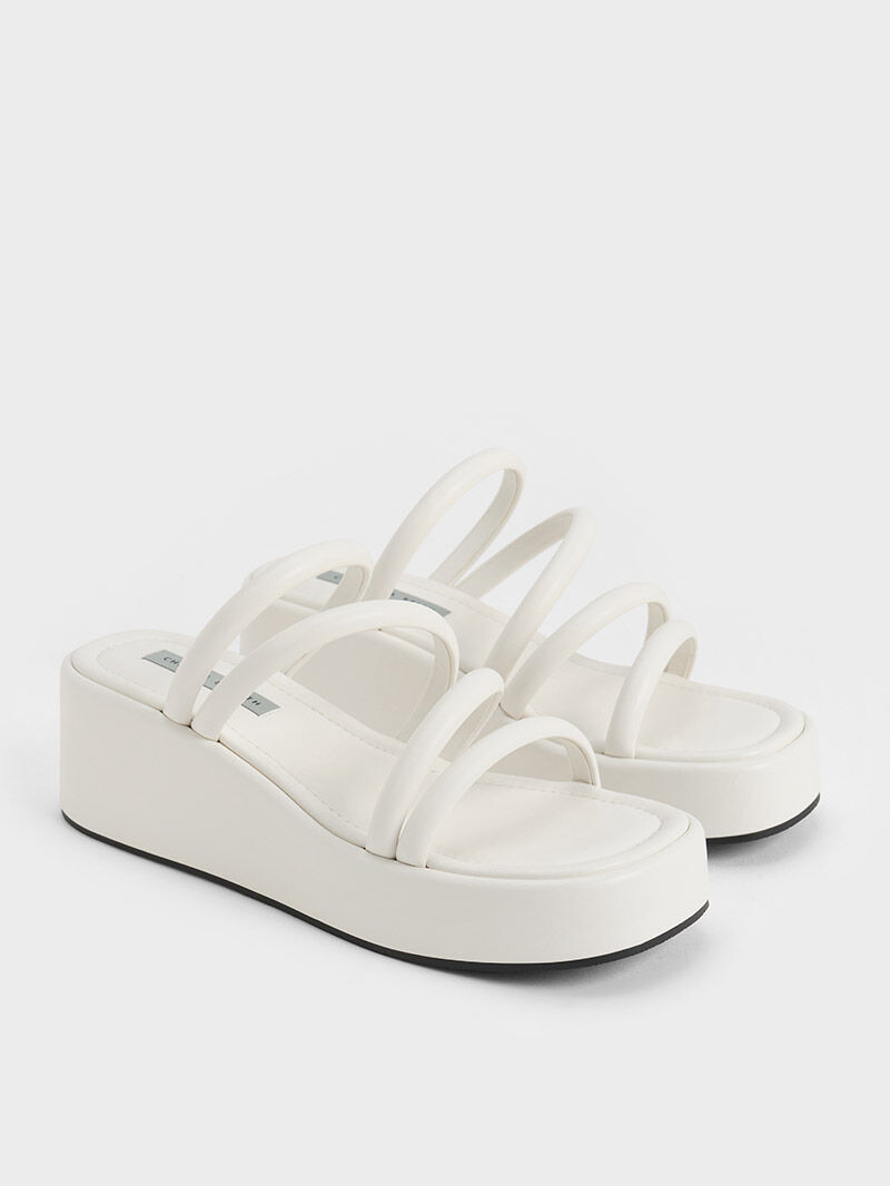 Platform wedge hotsell sandals white