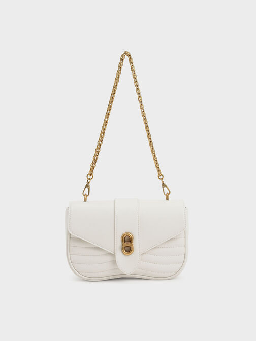 Aubrielle Panelled Crossbody Bag, Cream, hi-res