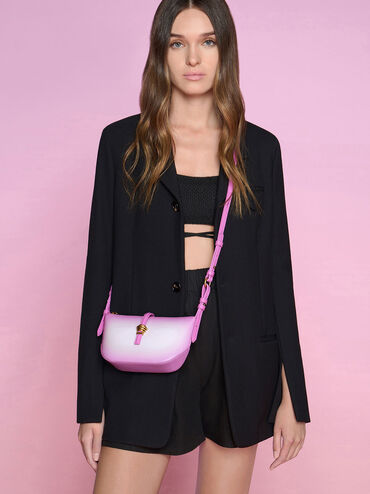 Trudy Ombre Belted Geometric Bag, Purple, hi-res