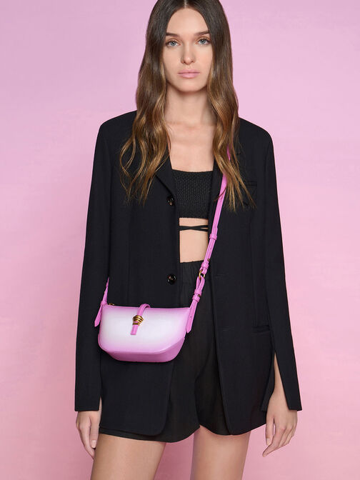 Trudy Ombre Belted Geometric Bag, Purple, hi-res