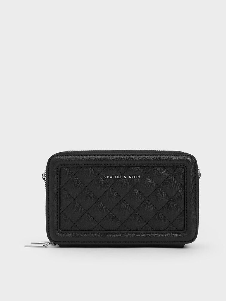 Quilted Boxy Long Wallet, Noir, hi-res