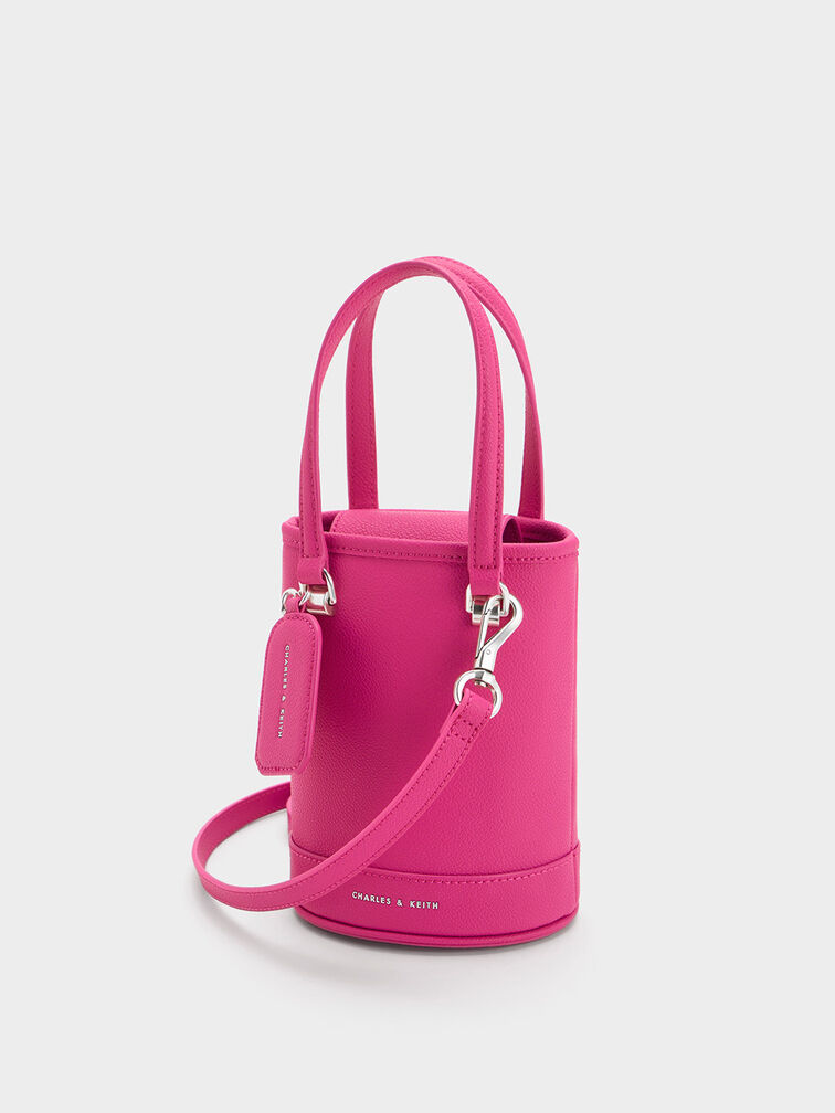Avis Cylindrical Bucket Bag, Fuchsia, hi-res