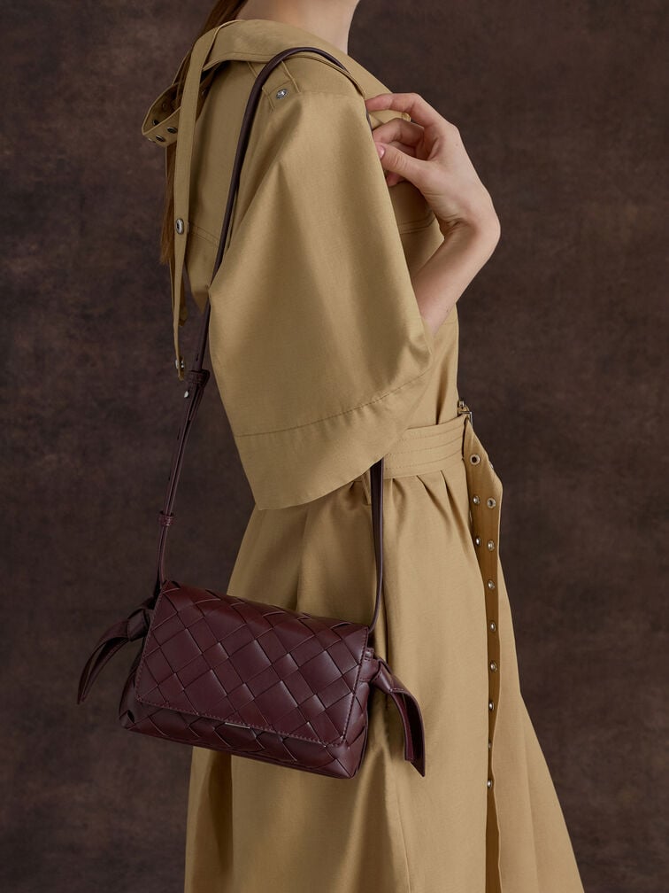 Bolsa transversal Ivette Woven, Wineberry Red, hi-res
