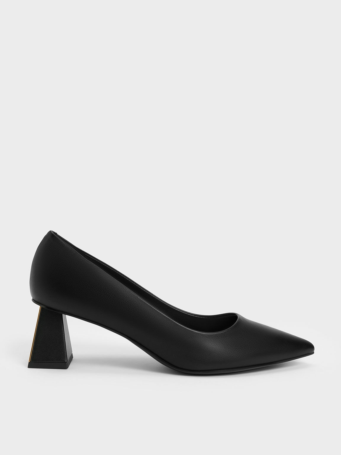 Trapeze Kitten Heel Pumps - Black