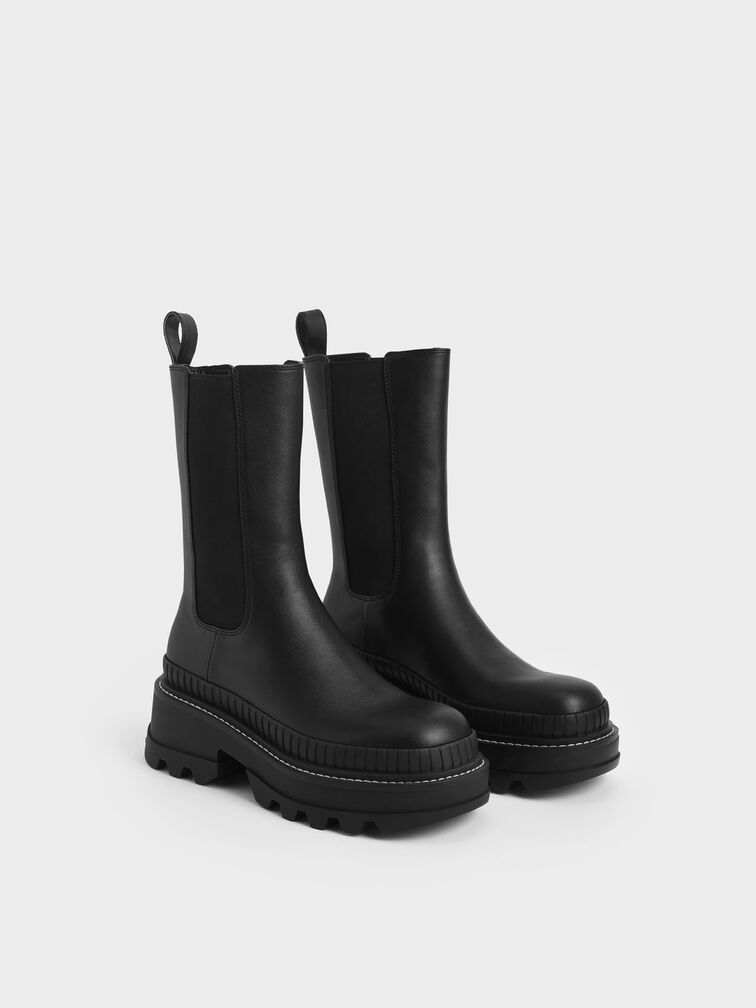 Rhys Chelsea Calf Boots, Black, hi-res