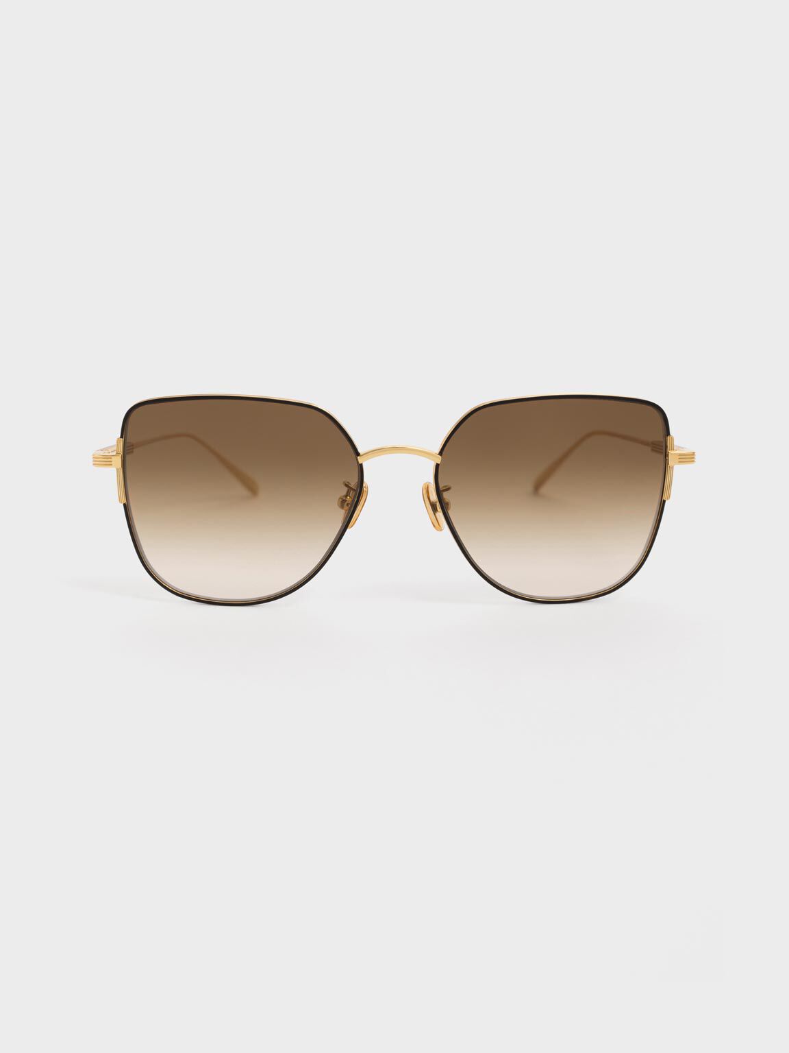 Gafas de sol estilo mariposa con montura met lica y degradado