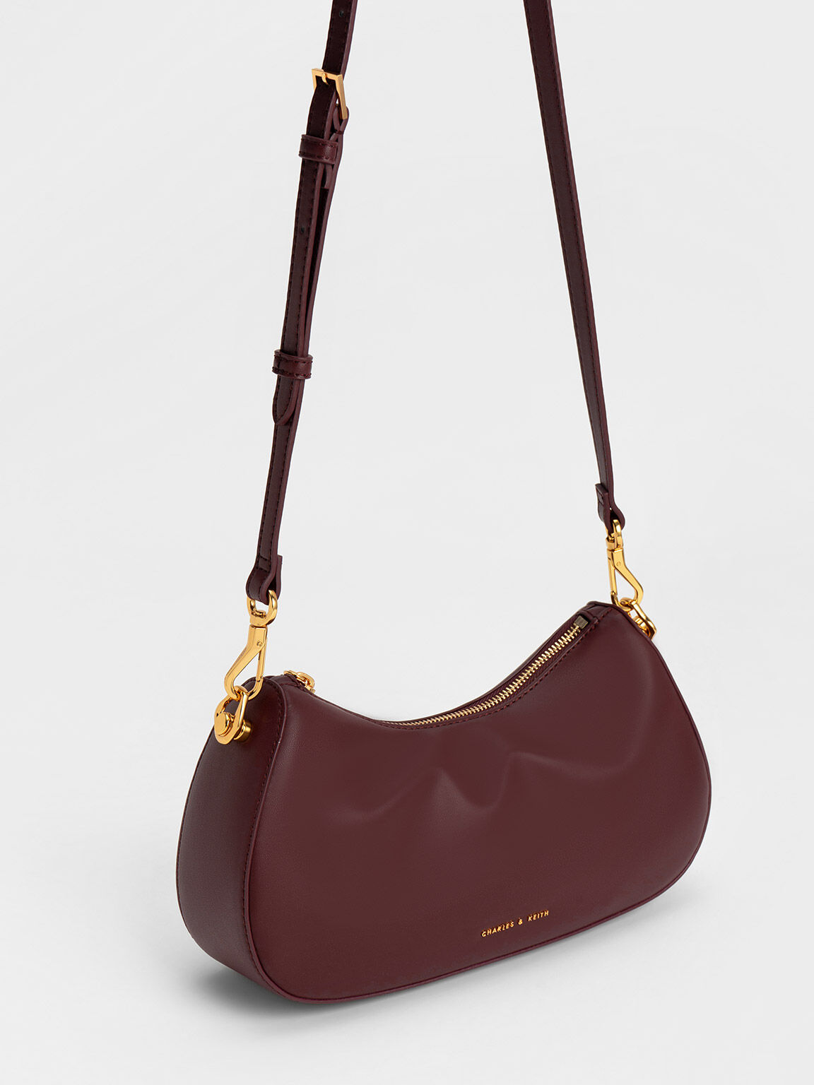 Moira Sculptural Shoulder Bag, Dark Chocolate, hi-res