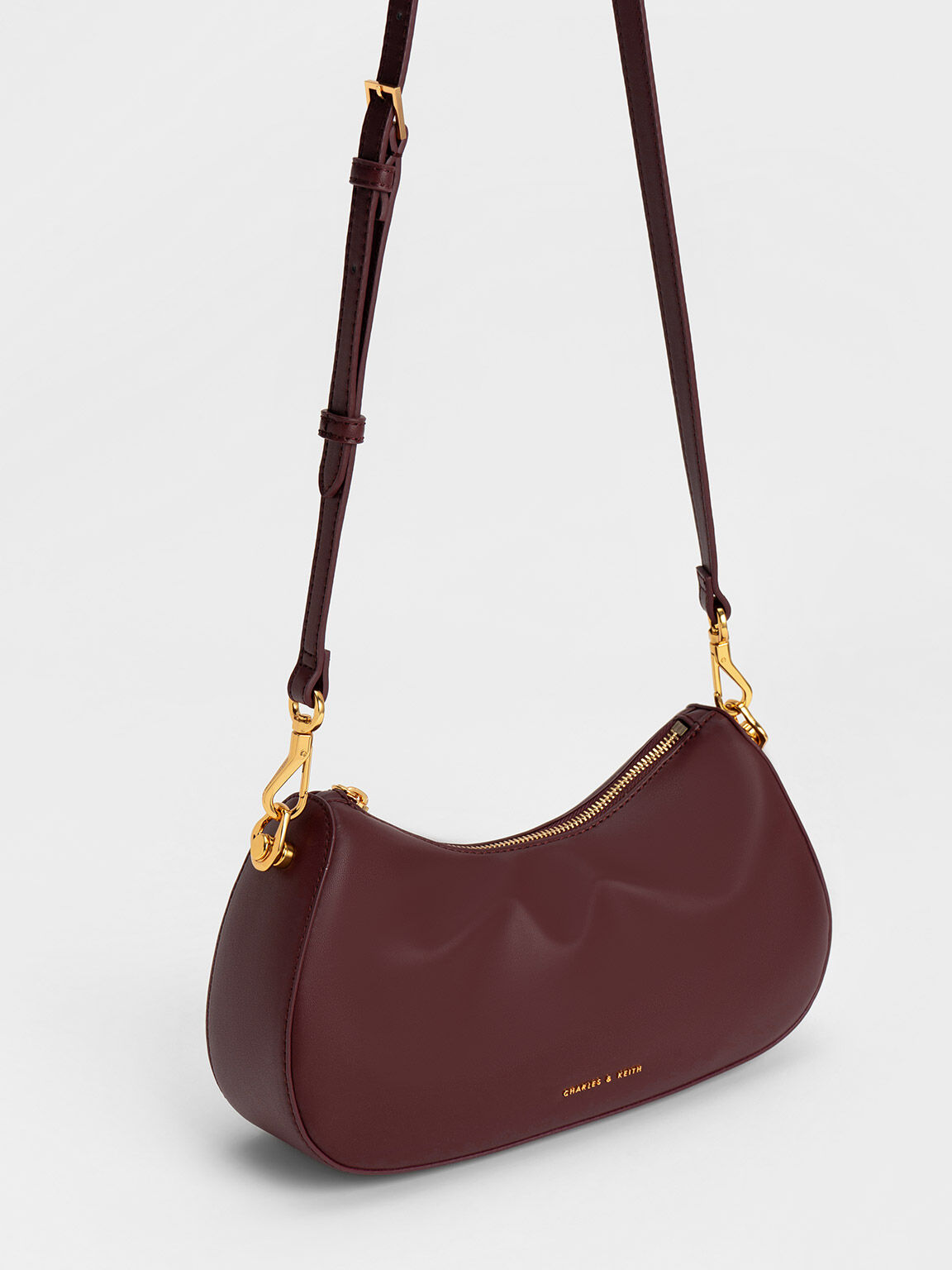 Dark Chocolate Moira Sculptural Shoulder Bag - CHARLES & KEITH MX