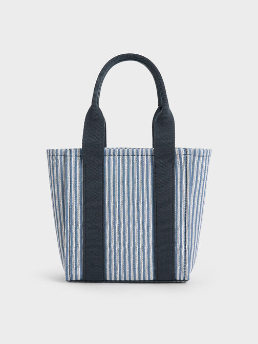 Mini Kay Striped Tote Bag, Blue, hi-res