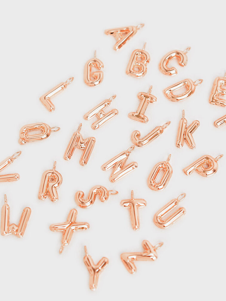Alphabet 'A' Charm, Rose Gold, hi-res