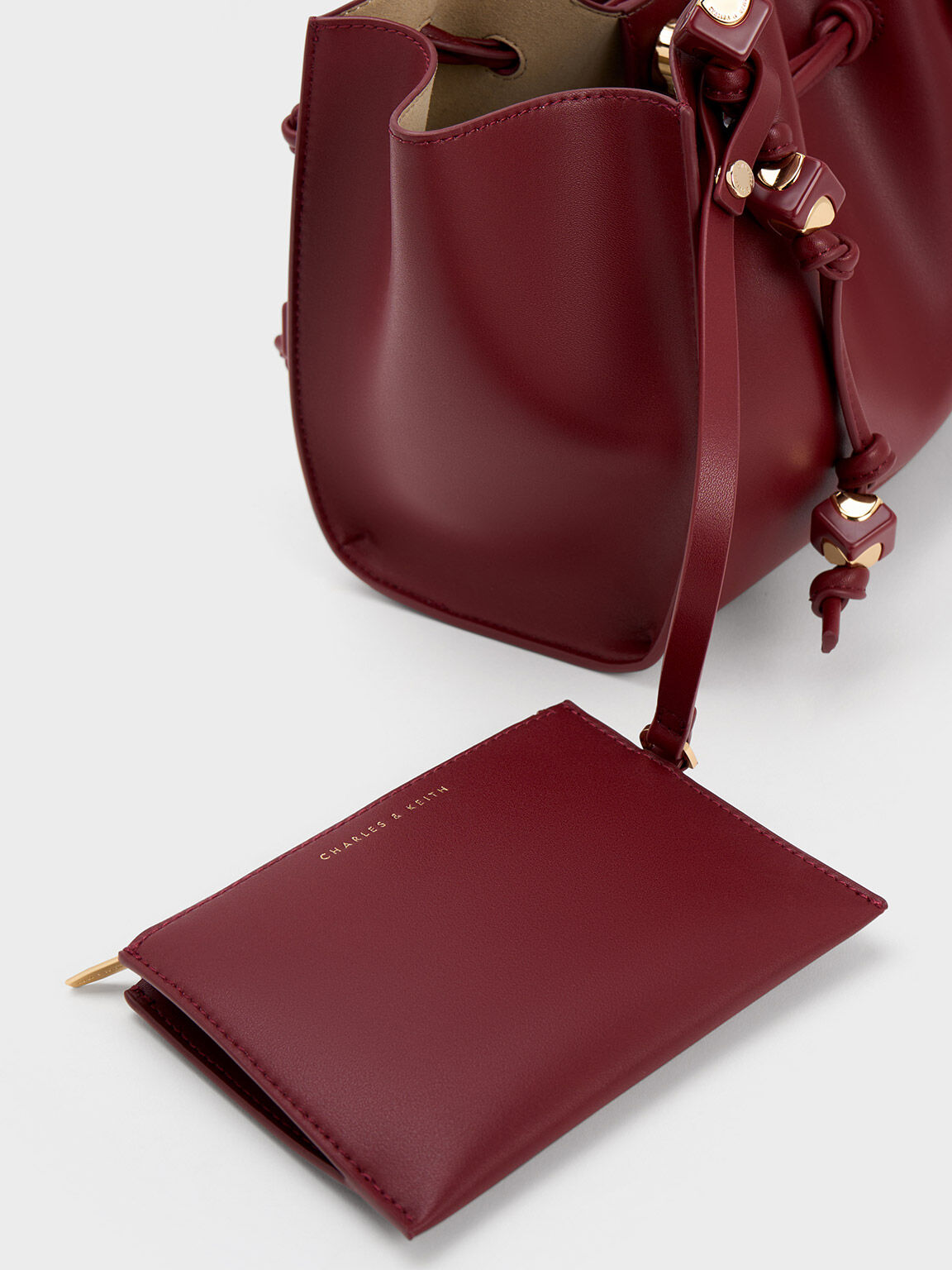 Cube Trapeze Tote Bag, Burgundy, hi-res