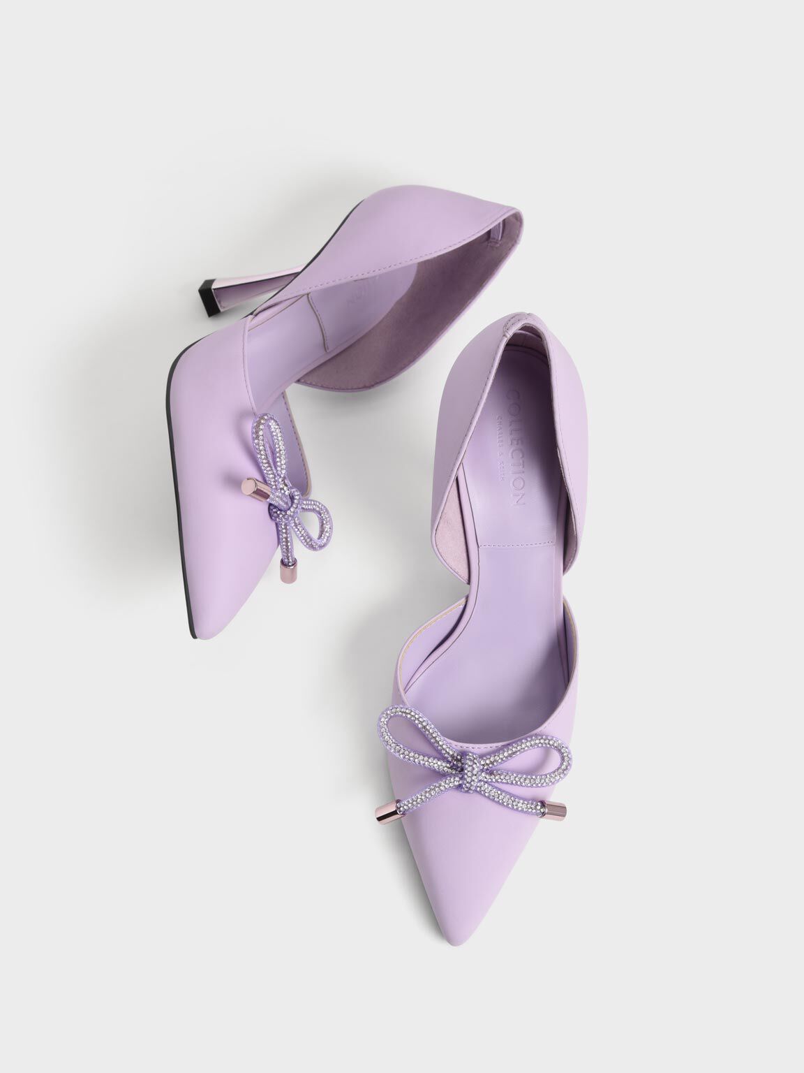 Purple heels with bow sale