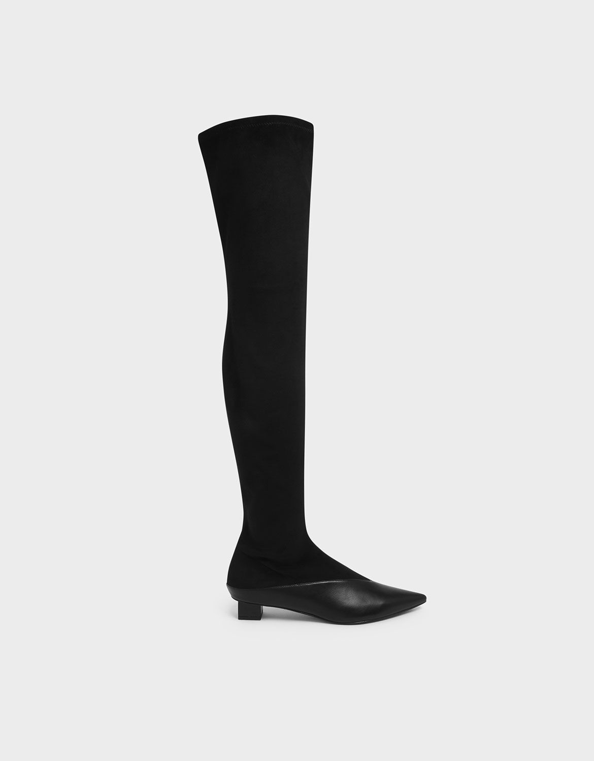 black sock booties block heel