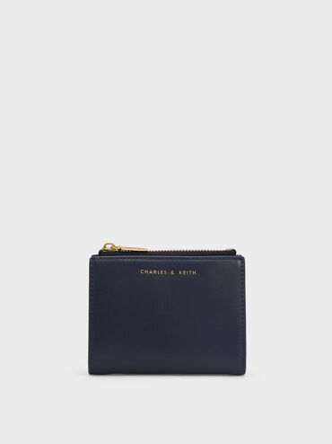 Top Zip Mini Wallet, Navy, hi-res