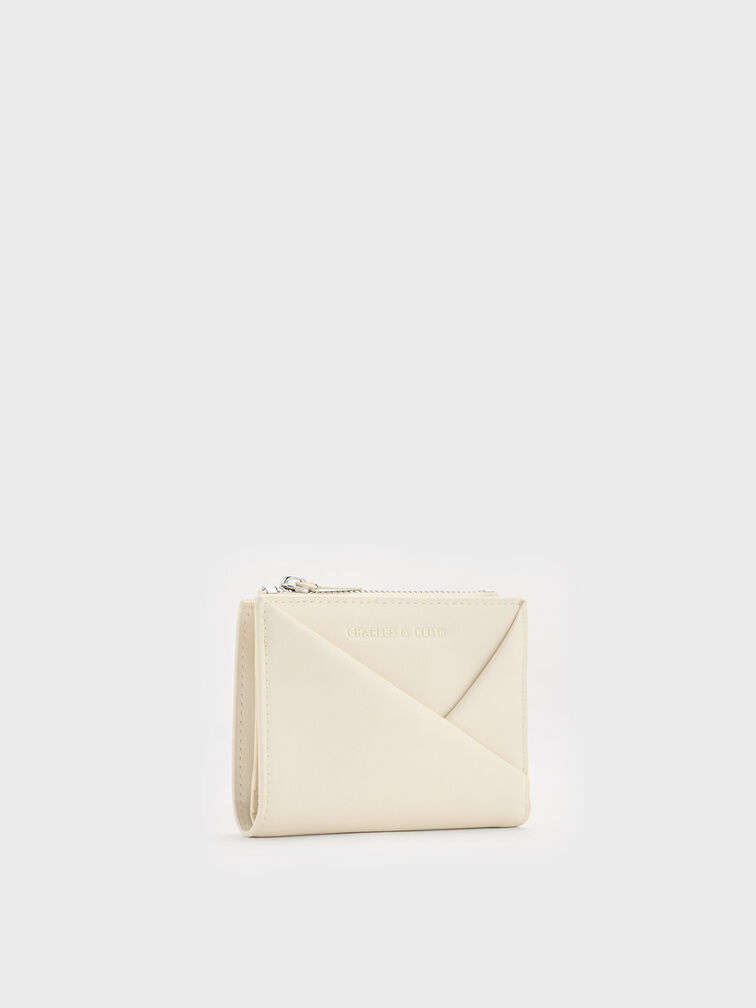 Cream Midori Geometric Top-Zip Wallet - CHARLES & KEITH US