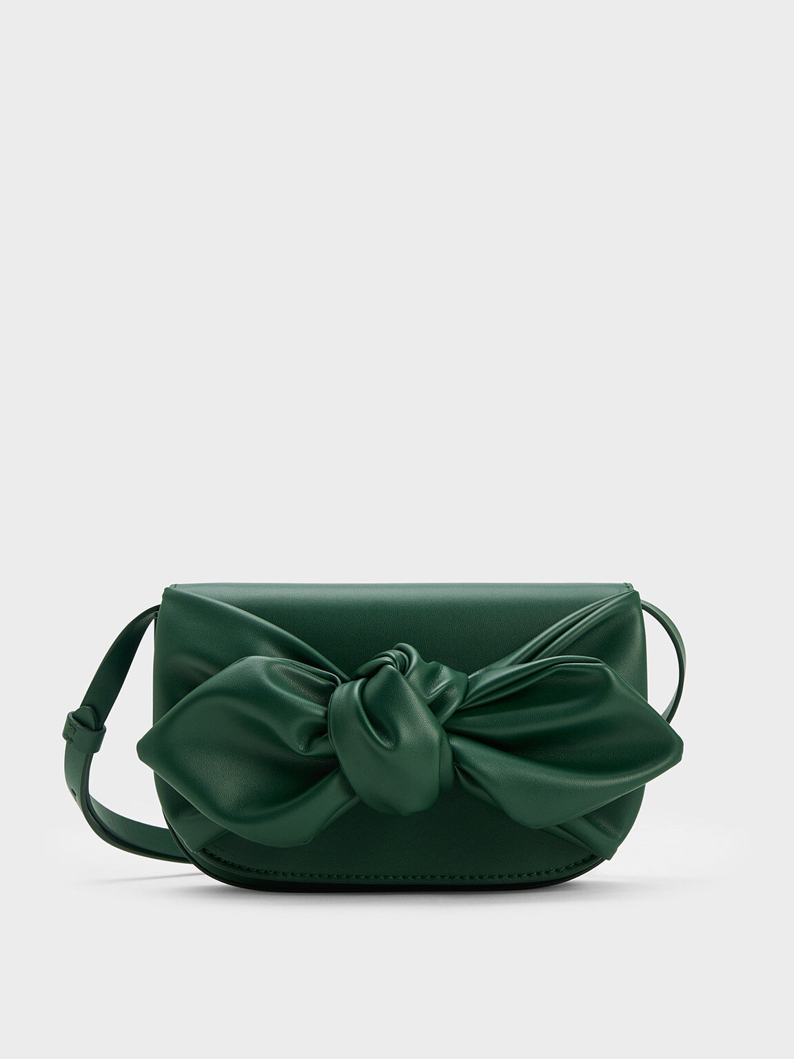 Bow Crossbody Bag, Dark Green, hi-res