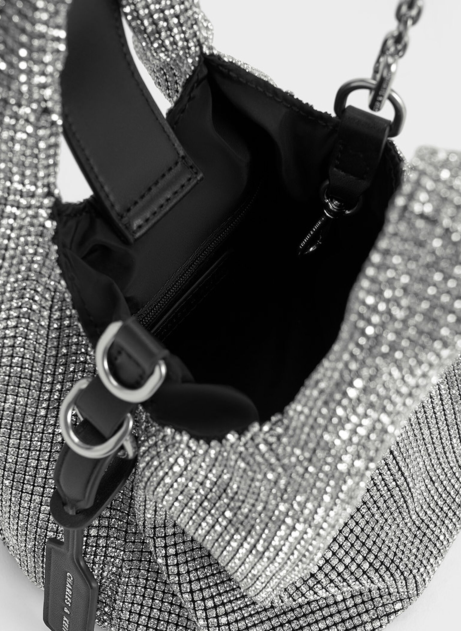 Yama Crystal-Embellished Tote Bag, Silver, hi-res