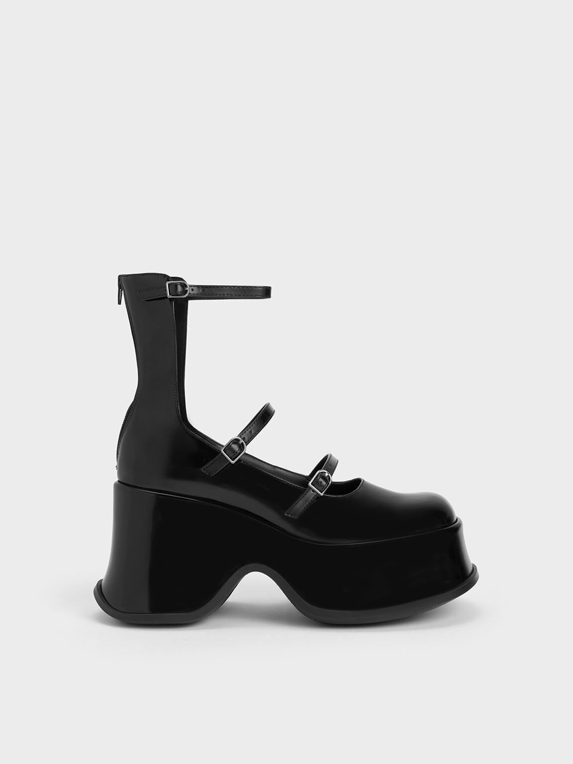 Carlisle Platform Mary Janes, Black, hi-res