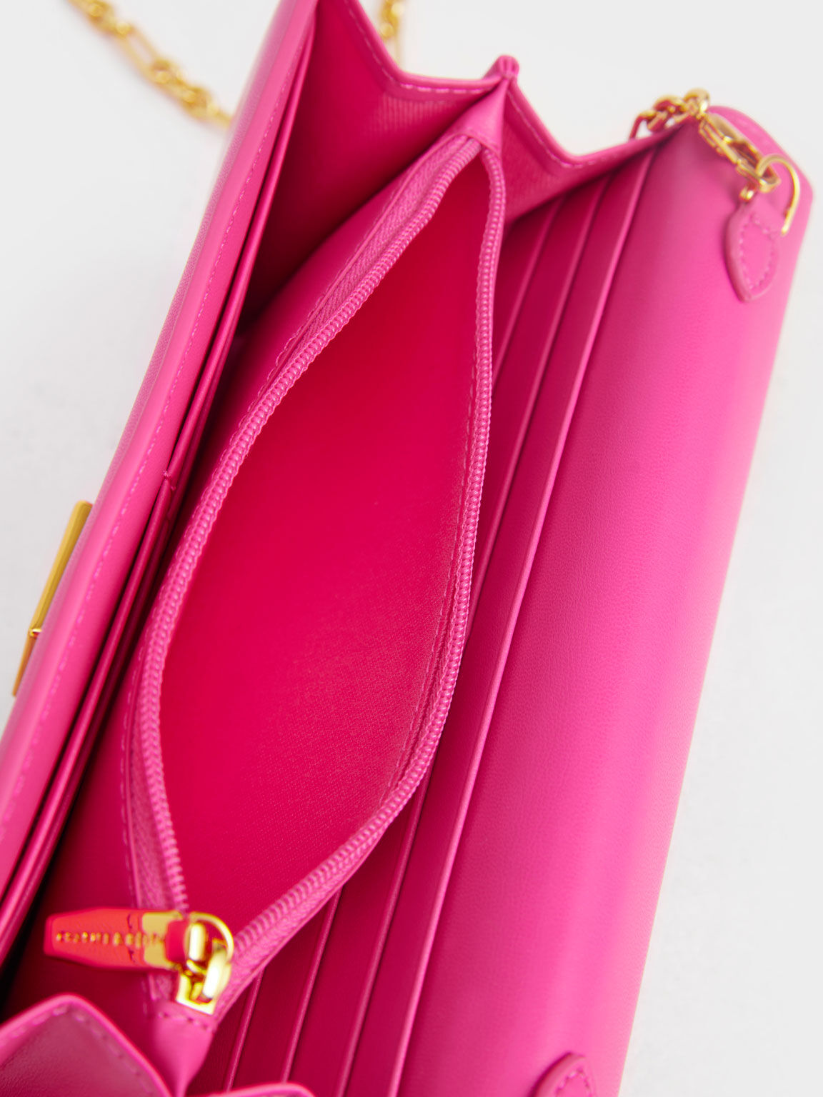 Calliope Push-Lock Wallet, Fuchsia, hi-res
