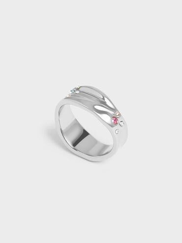 Orinda Crystal Sculptural Ring, Silver, hi-res